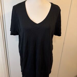 J. Jill Black V Neck Tee 100% Cotton